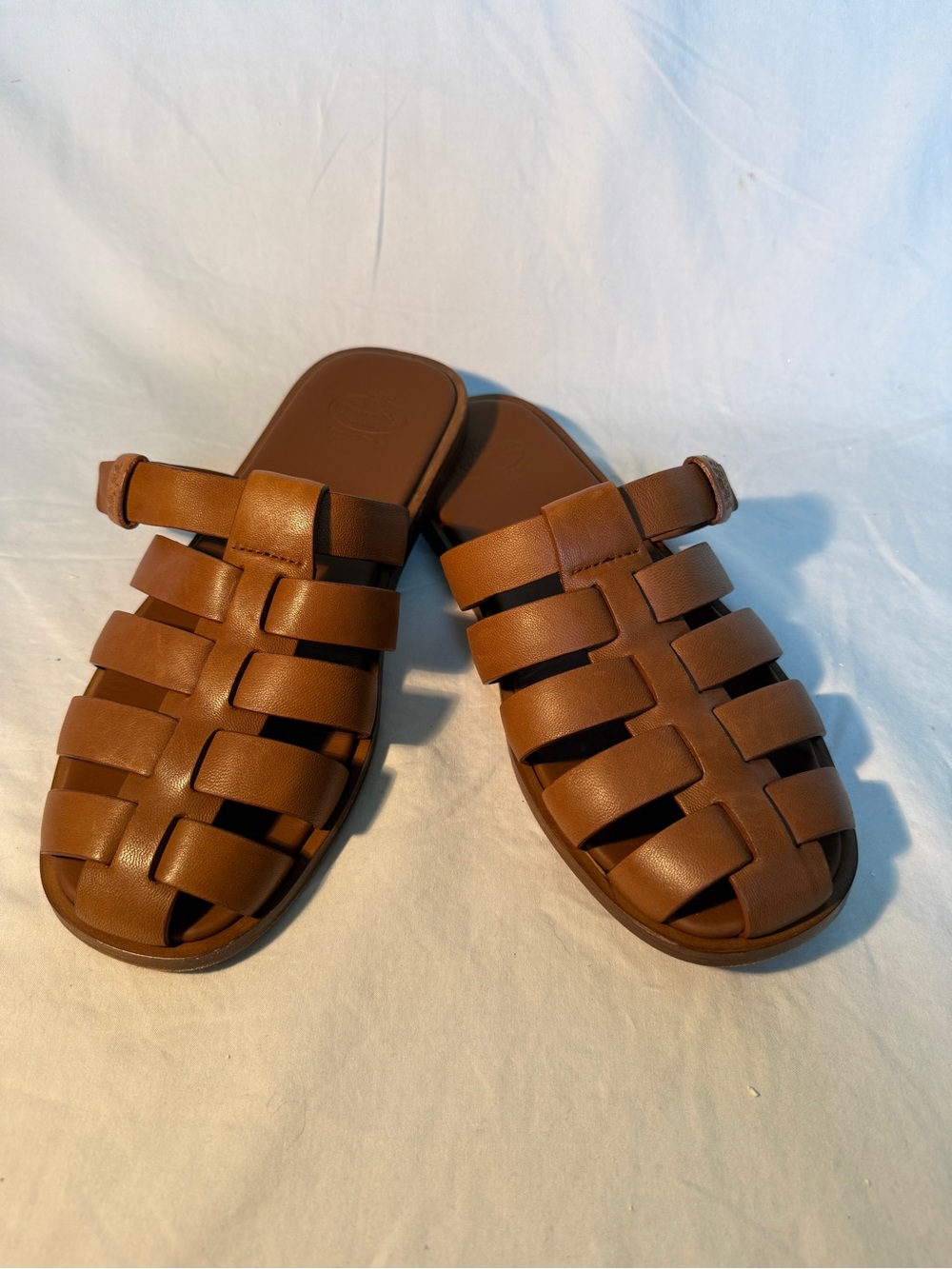 Church's- Tan Brown Woven Leather Slide Size 39 NWT